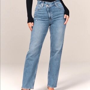 Size 32 7 for all mankind asymmetric zipper fly light wash blue jeans high rise